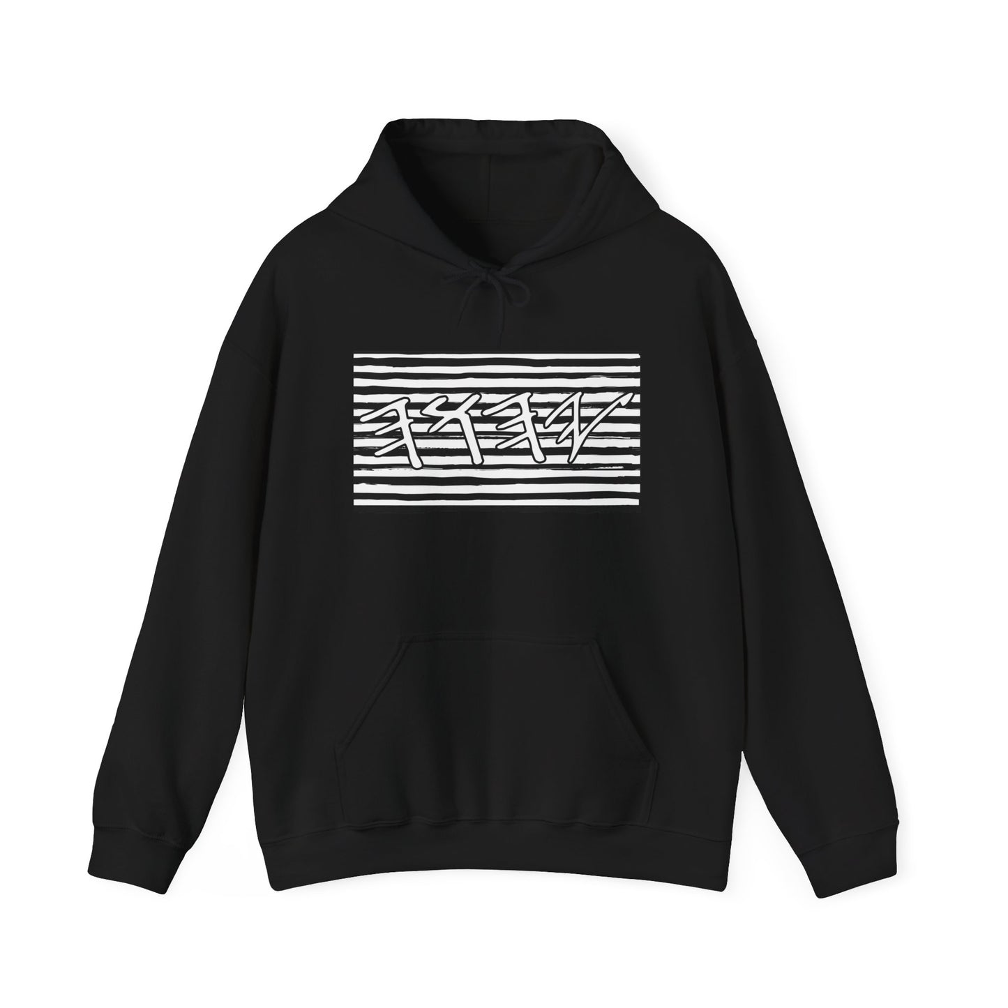 YAHUAH Hebrew Stripe Graphic Hooded Sweatshirt