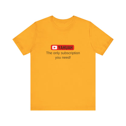 Subscribe With YAH Short Sleeve Tee